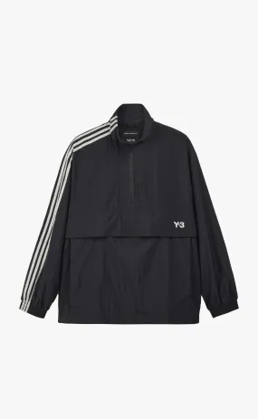 3-STRIPES NYLON SHELL HALF ZIP BLACK JACKET