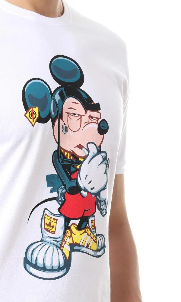 57550 Printed Mickey Mouse Summer White T-shirt