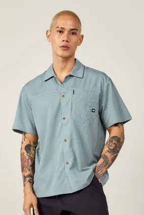 686 Canopy Perforated Button Up Shirt Heather Lead