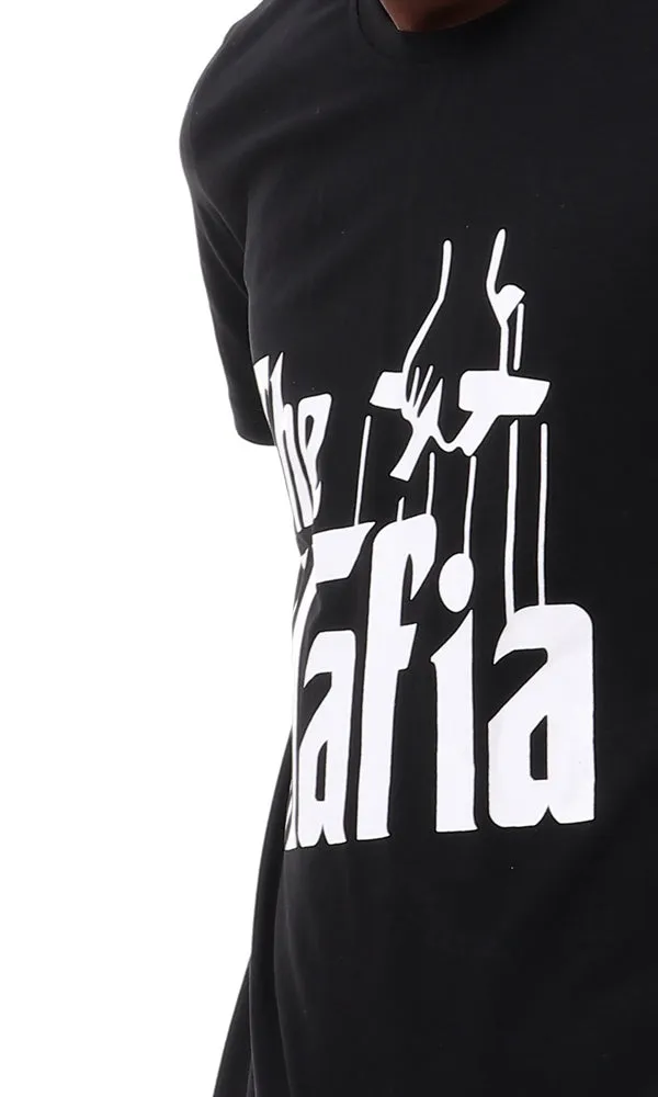 93102 Slip On Printed "The Mafia" Black T-Shirt