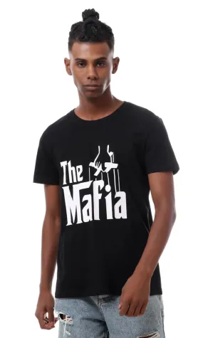 93102 Slip On Printed "The Mafia" Black T-Shirt