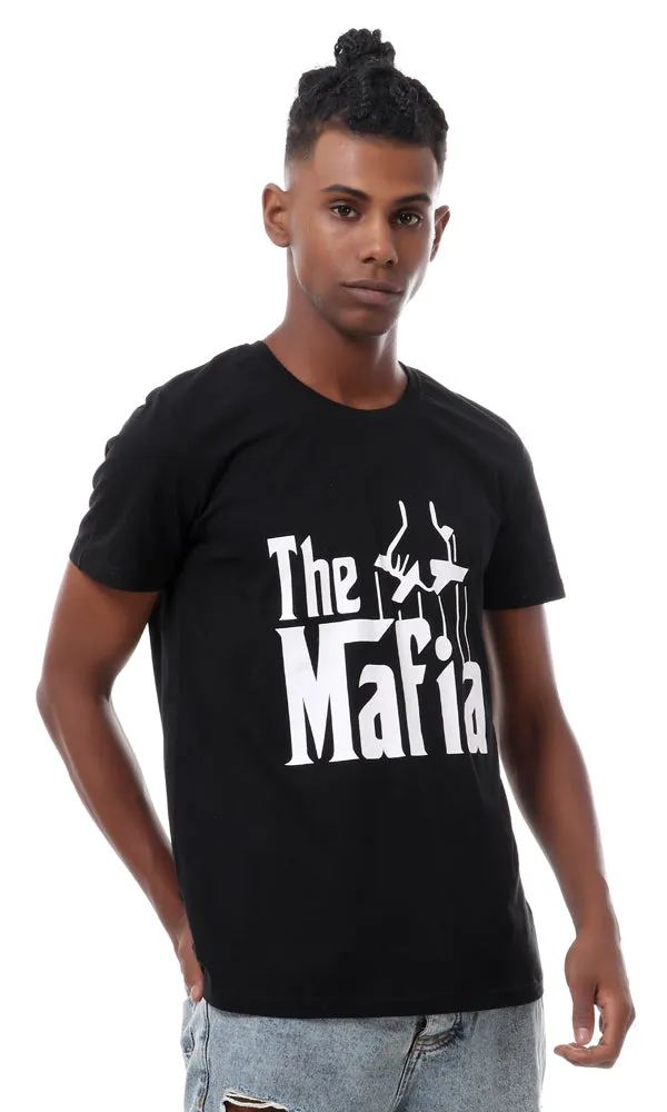 93102 Slip On Printed "The Mafia" Black T-Shirt