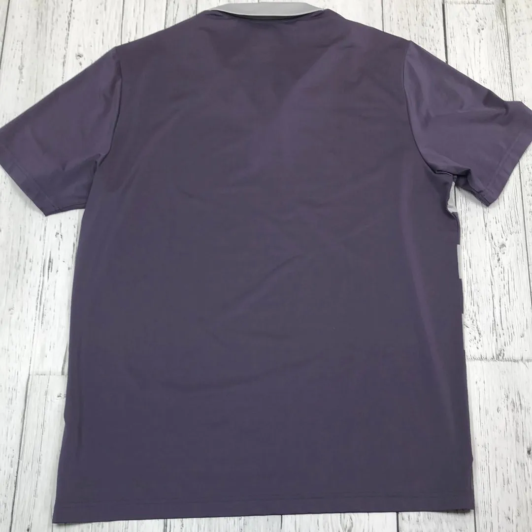 Adidas Purple Golf Striped Polo Shirt - His L