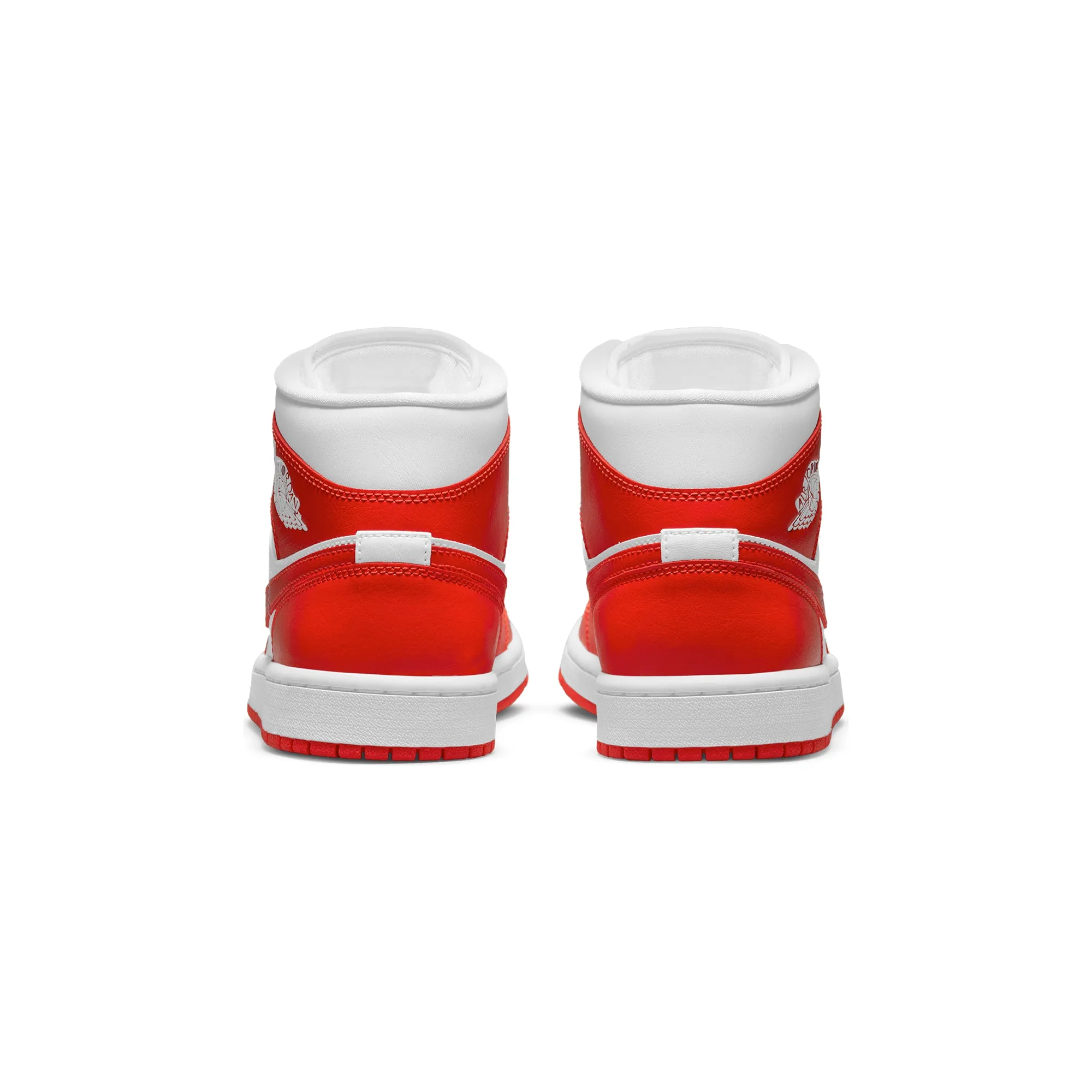 Air Jordan Womens 1 Mid Shoes 'White/Habanero Red'