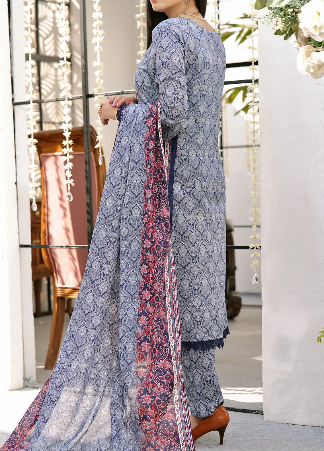 Aiza & Momina By VS Textile Printed Lawn 3 Piece Unstitched Suit VST24A&M V2 D-318