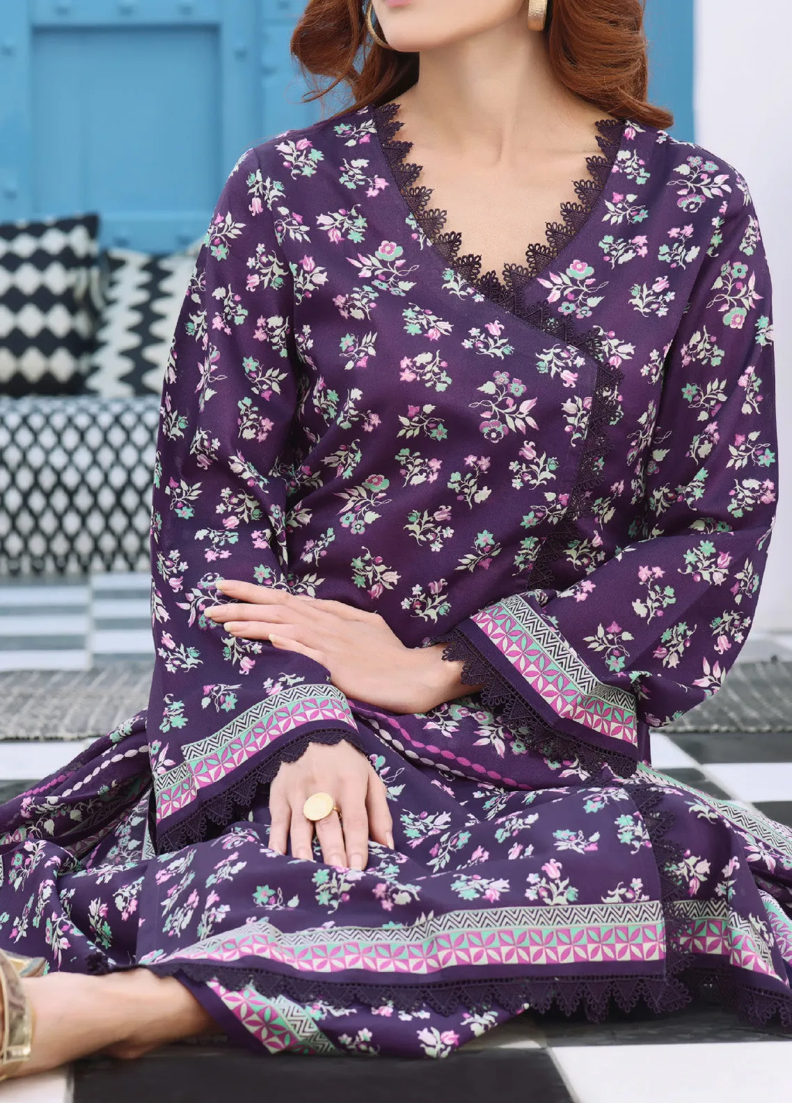 Aiza & Momina By VS Textile Printed Lawn Unstitched 3 Piece Suit - VS24AZL1 22