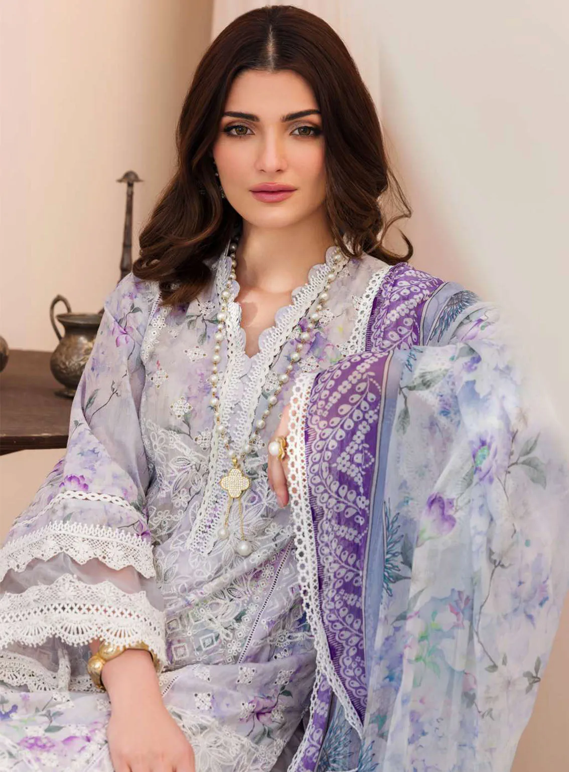 Amal By Motifz Digital Embroidered Lawn 3 Piece Unstitched Suit MT24A 4628-IZMIT