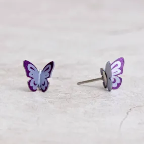 Amethyst Butterfly Post Earrings