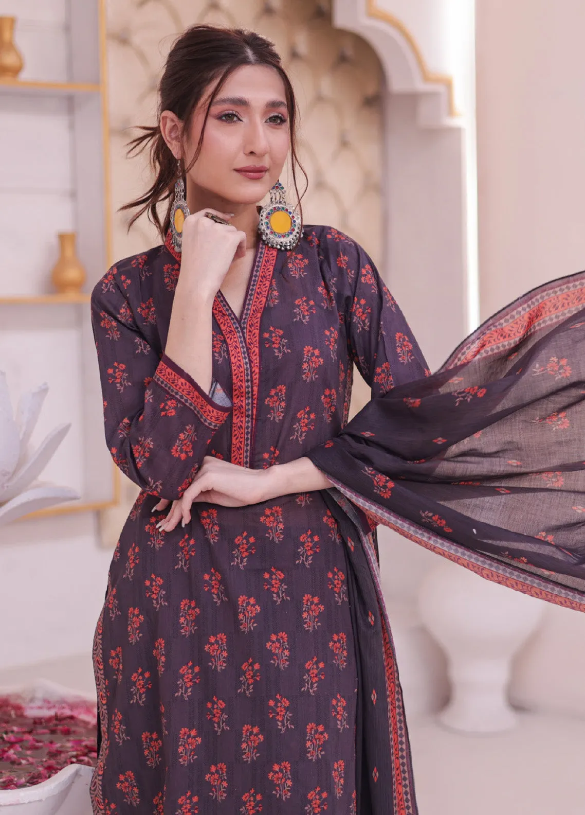 Andaaz By MTF Digital Printed Lawn 3 Piece Unstitched Suit MTF24ADPL-01