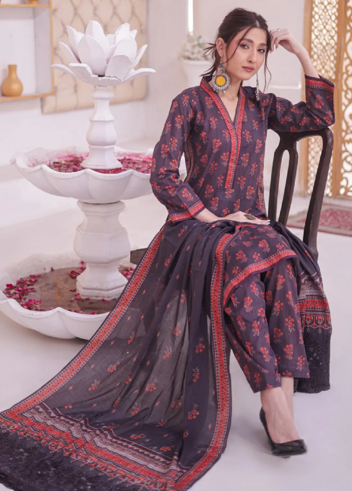 Andaaz By MTF Digital Printed Lawn 3 Piece Unstitched Suit MTF24ADPL-01