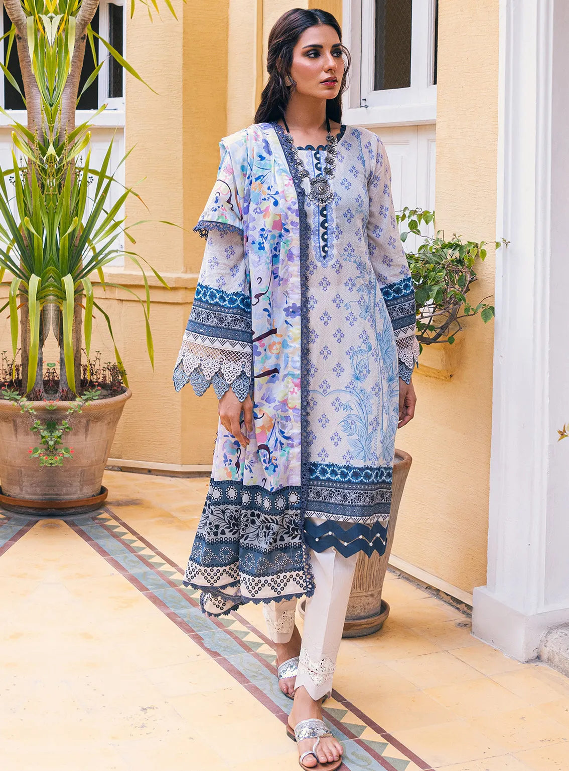 Ankahi by Al Zohaib Printed Cambric Unstitched 3 Piece Suit - 04