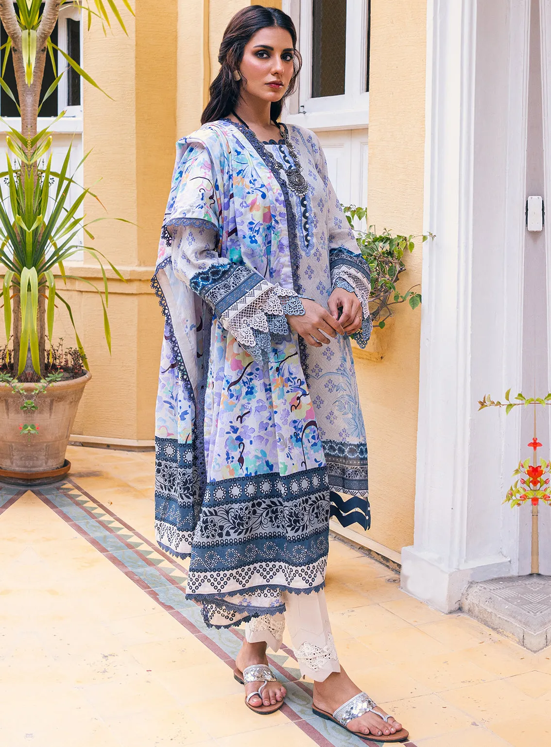 Ankahi by Al Zohaib Printed Cambric Unstitched 3 Piece Suit - 04