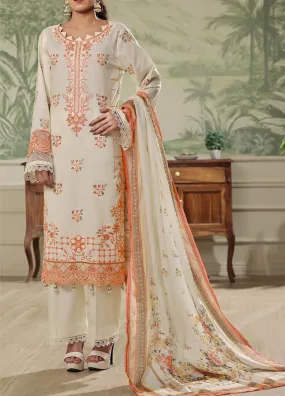 Anmol By VS Textile Embroidered Lawn With Fancy Zari Dupatta 3 Piece Unstitched Suit VS24AELFZD D-1002