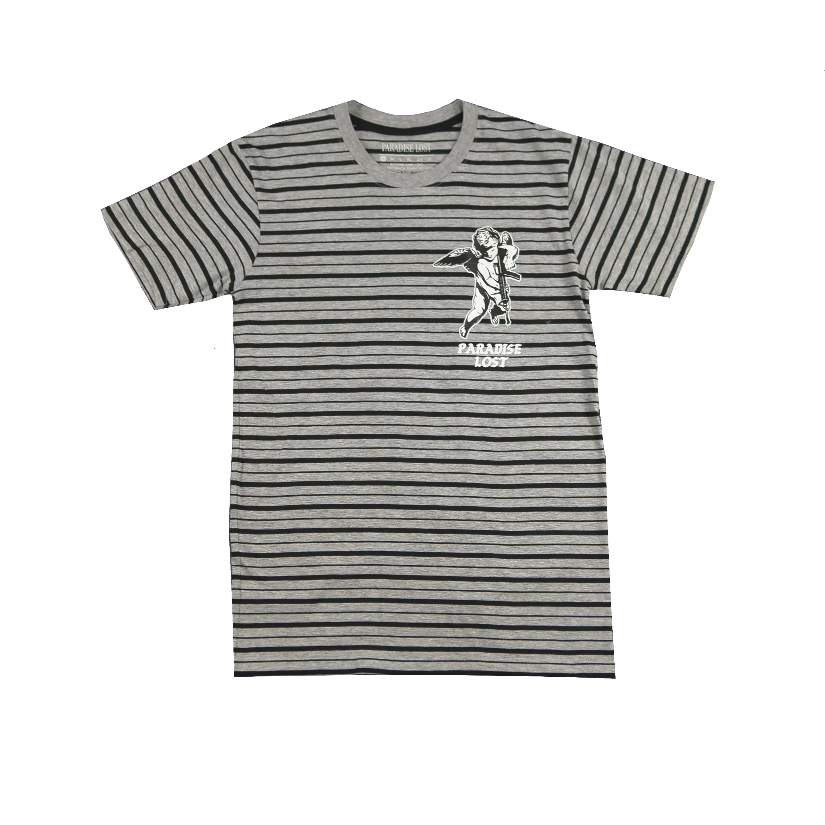 AR ANGEL STRIPE TEE GREY/BLACK