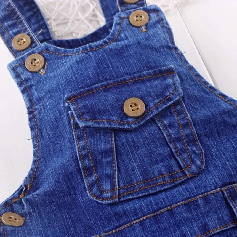 Baby Boys Animal Bear Infant Denim Jumpsuits