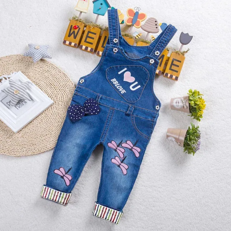 Baby Boys Animal Bear Infant Denim Jumpsuits