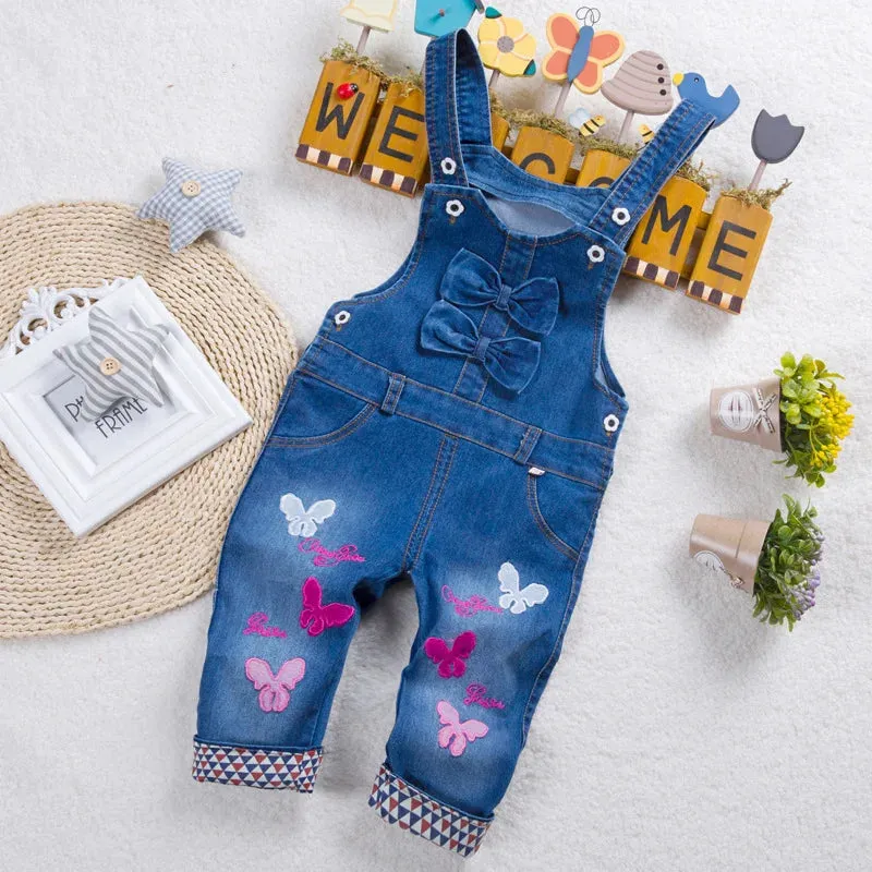 Baby Boys Animal Bear Infant Denim Jumpsuits