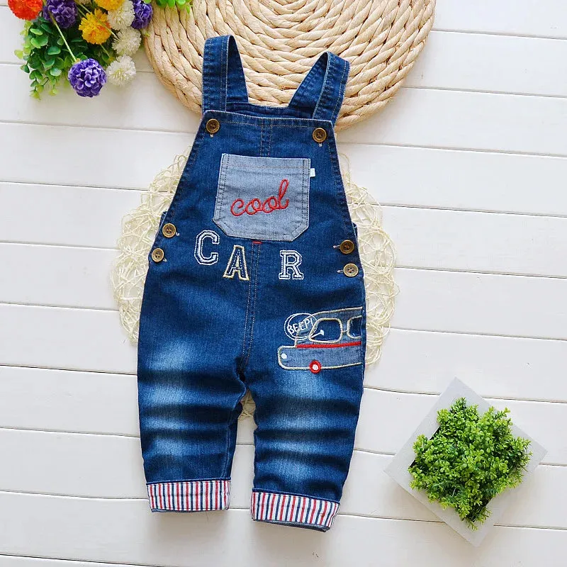 Baby Boys Animal Bear Infant Denim Jumpsuits