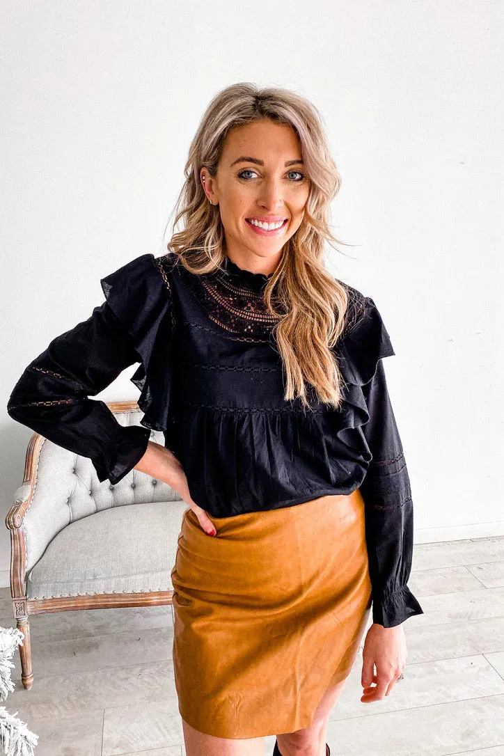 Bailey Black Eyelet Ruffle Top | FINAL SALE