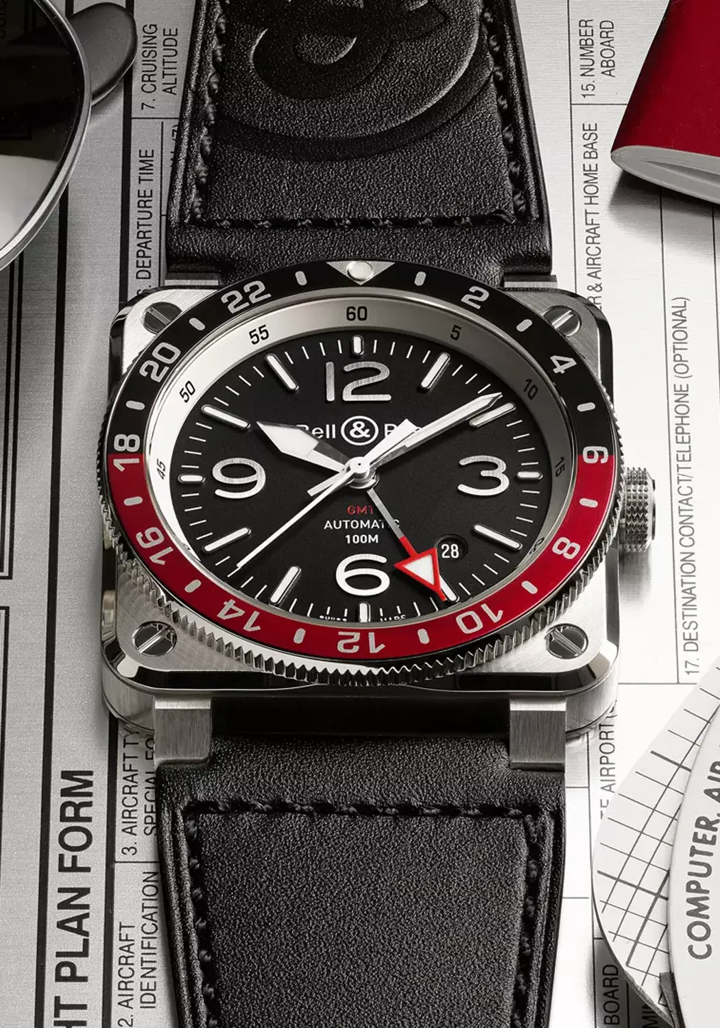 Bell & Ross BR 03-93 GMT Black & Red | Strap