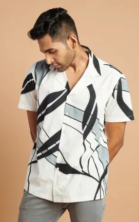 Black & Grey Abstract Printed Shirt