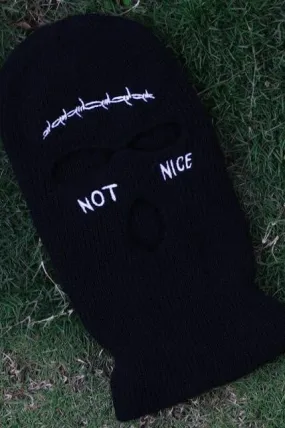 Black Not Nice Stitches Three Holes Ski Mask