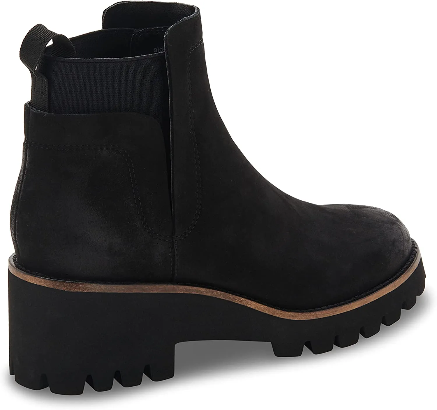 Blondo Danika Black Nubuck Rounded Toe Pull On Waterproof Block Heel Ankle Boots