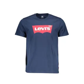 Blue Cotton Men T-Shirt