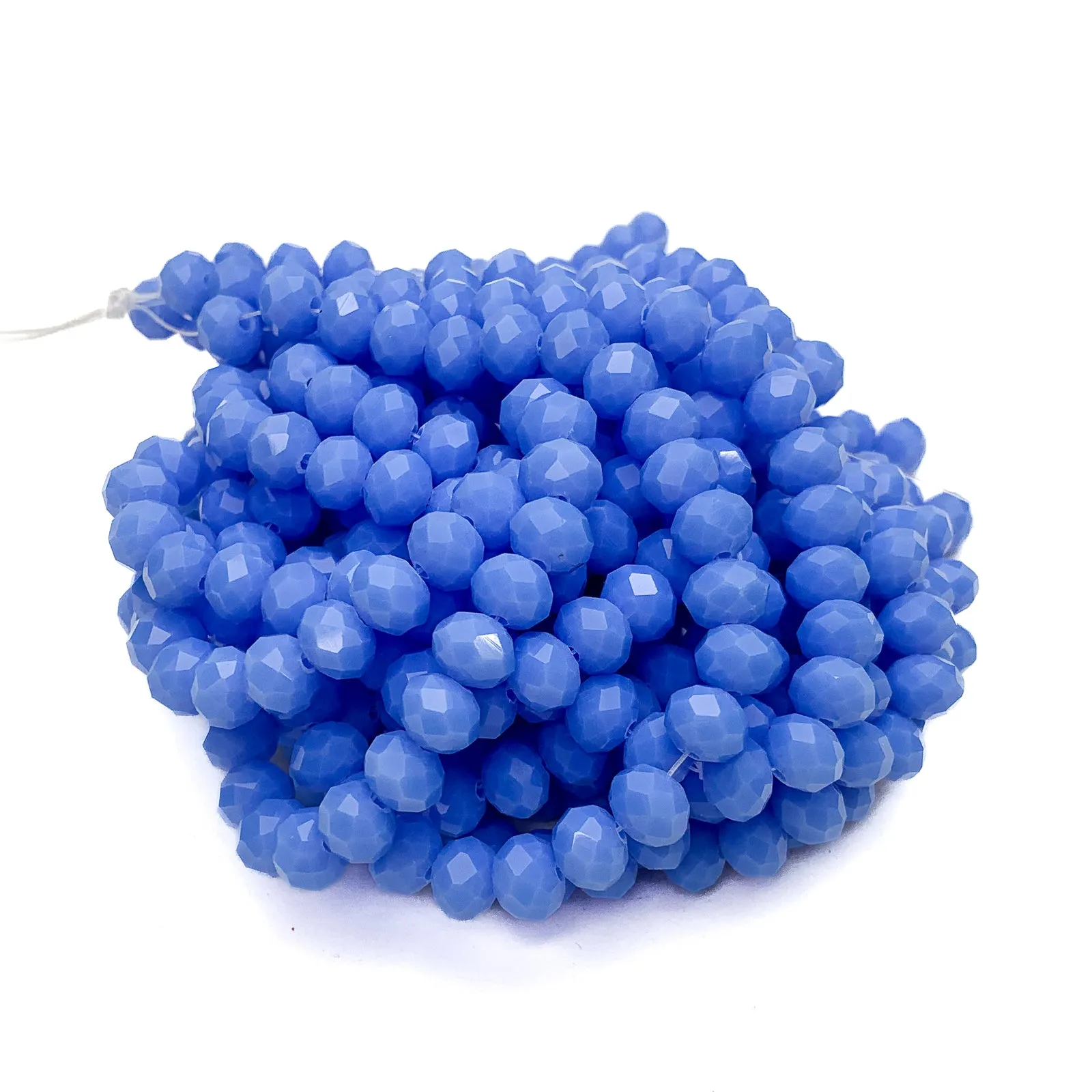 Blue Velvet 8mm Faceted Rondelle Glass Bead Strand