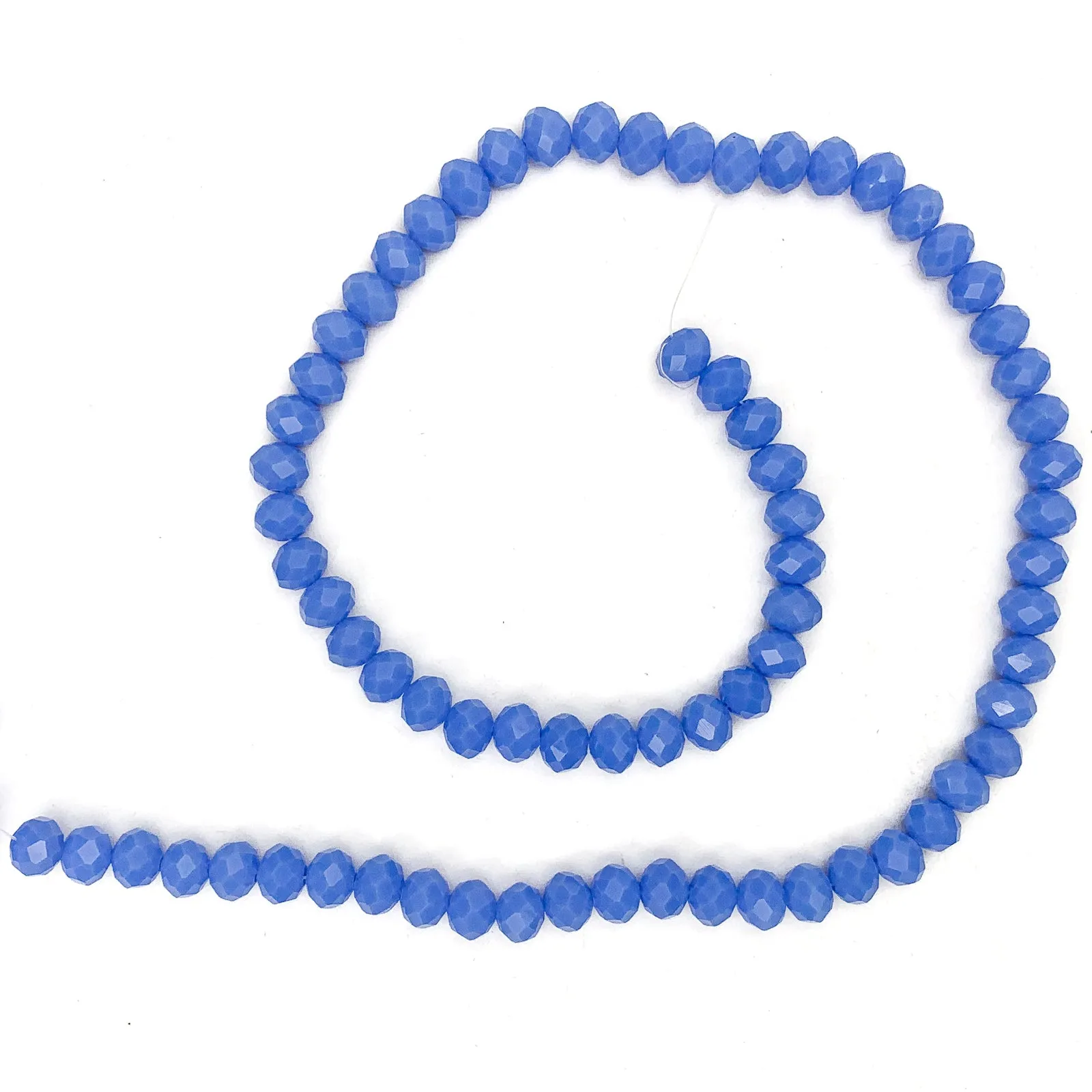 Blue Velvet 8mm Faceted Rondelle Glass Bead Strand