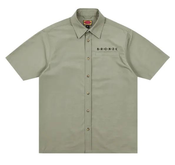 Bronze 56k Ripstop Button Up Shirt - Grey