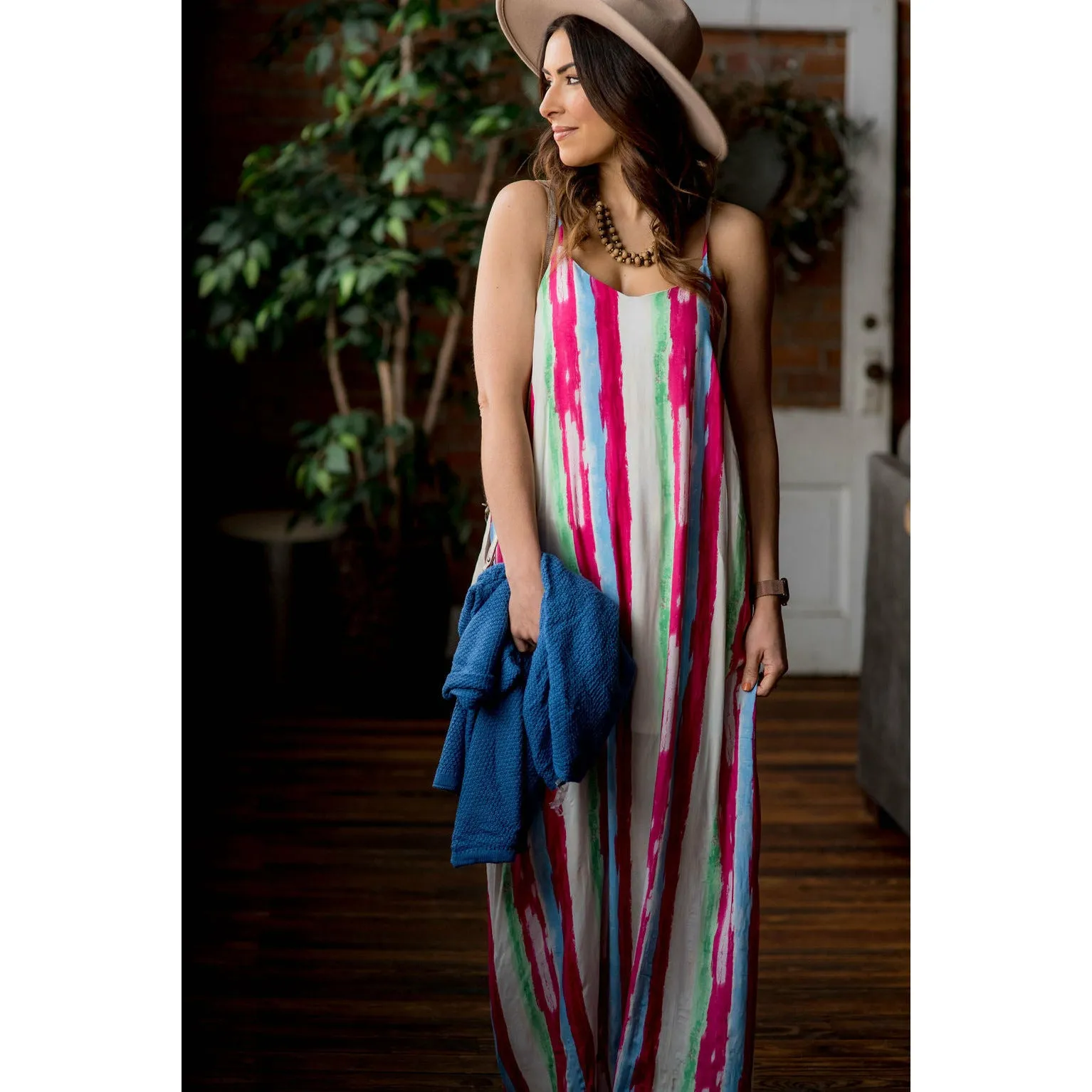 Brush Stroked Maxi Dress