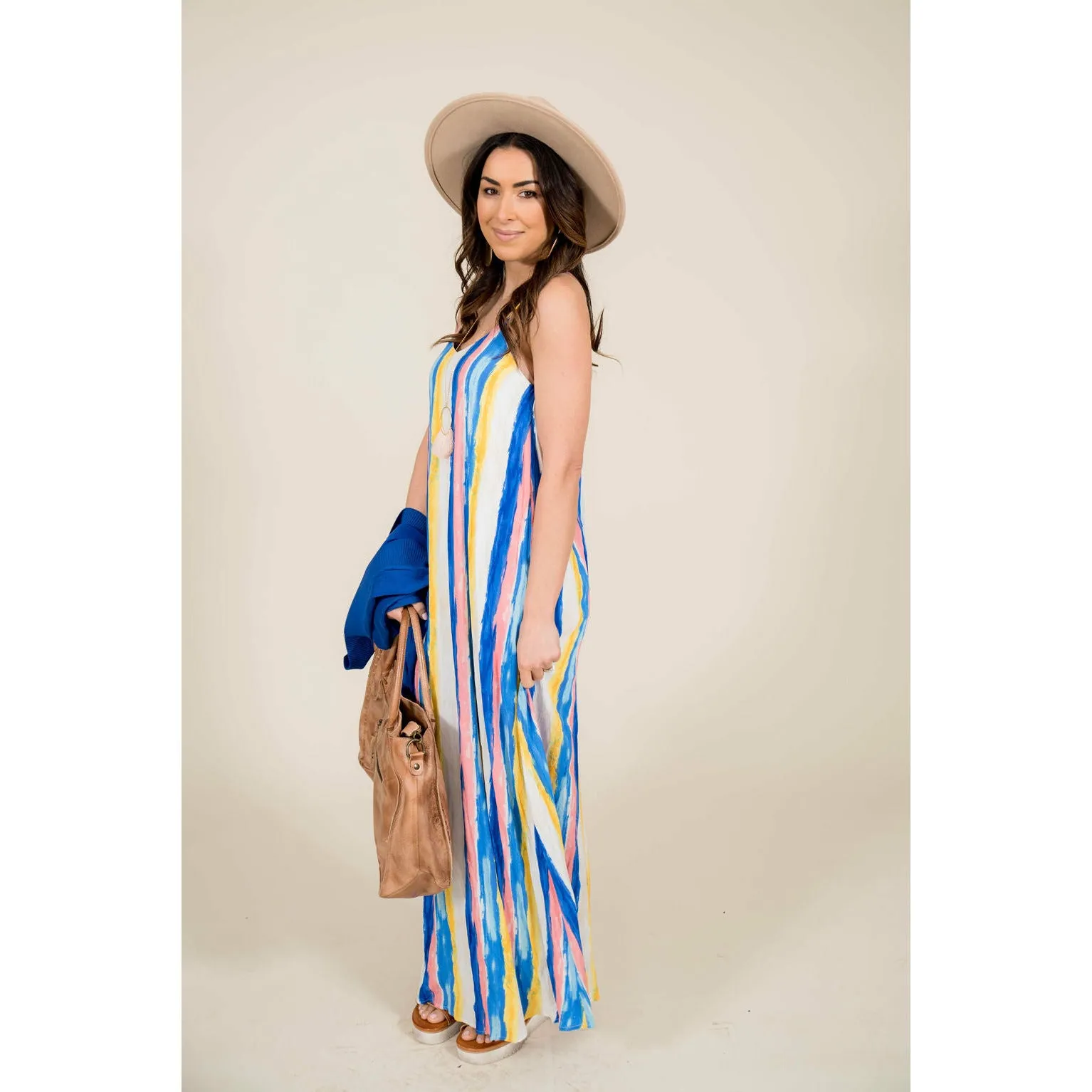 Brush Stroked Maxi Dress