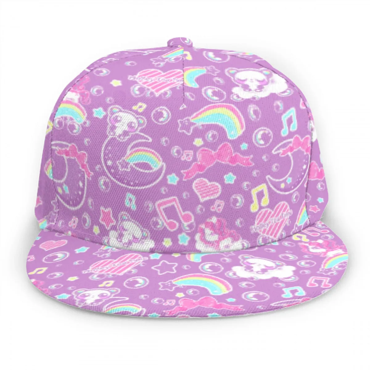 Bubbly Dreams Purple Baseball Cap With Flat Brim