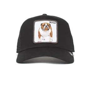 Bulldog Butch Brutus Drake The Farm Black Trucker Hat