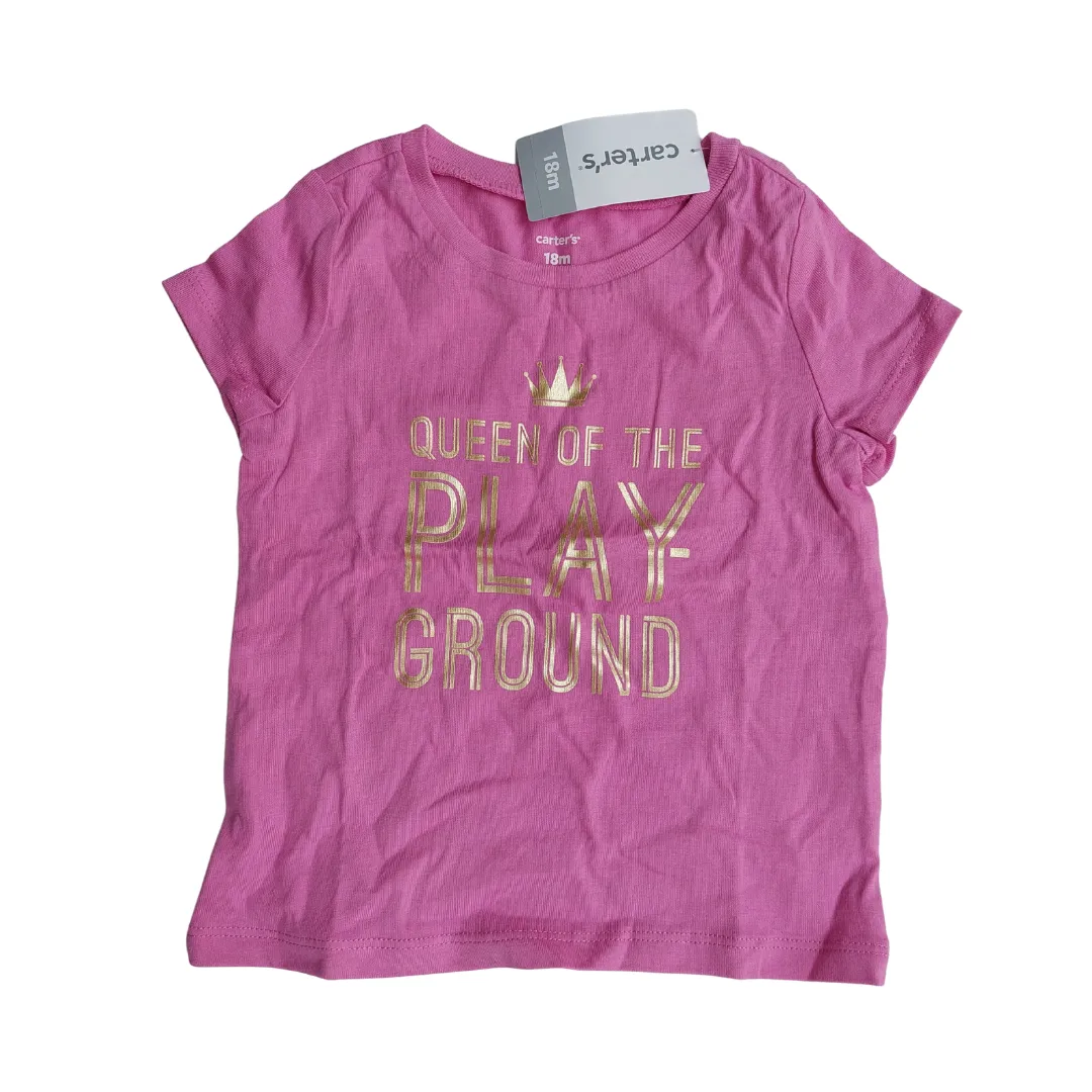 Carter's Purple 'Queen of the Playground' T Shirt (18 Months) | Brand New |