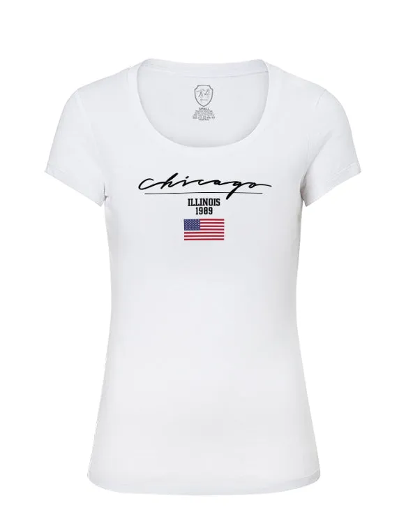 Chicago Illinois Fashion Graphic Women's T-shirt WD361