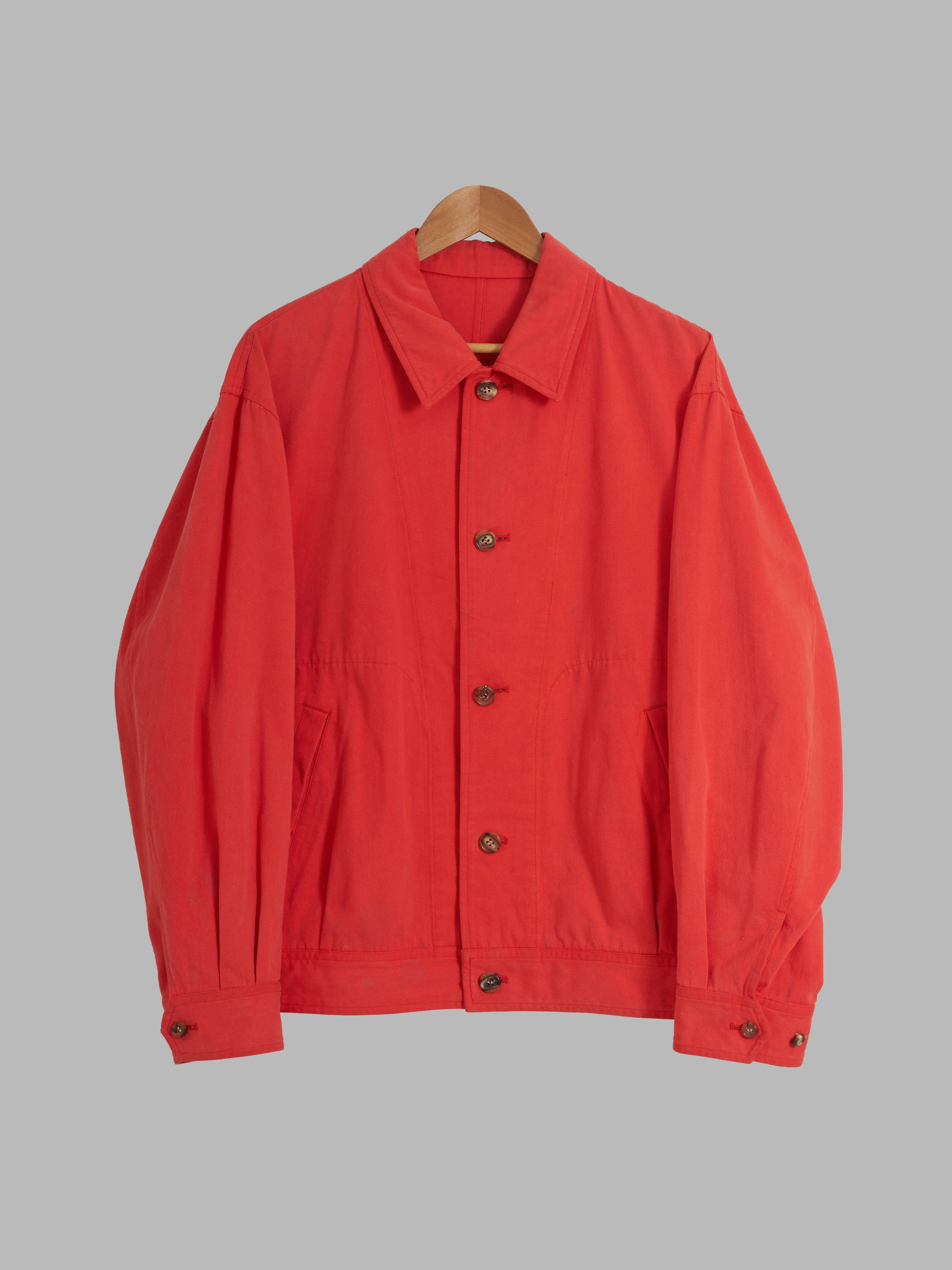 Comme des Garcons Homme Plus 1990 faded orange-red cotton work jacket - M L