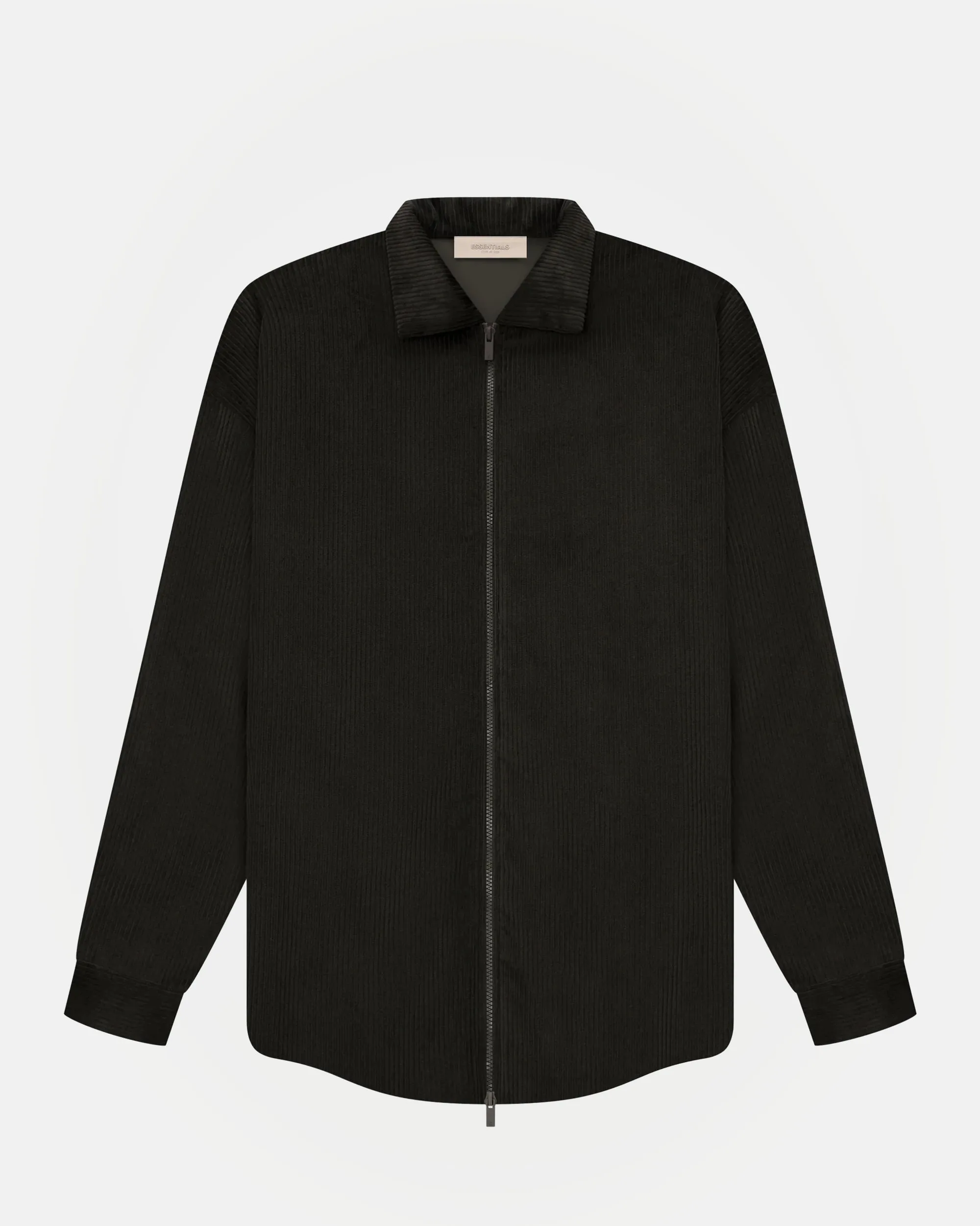 Corduroy Shirt Jacket in Off-Black