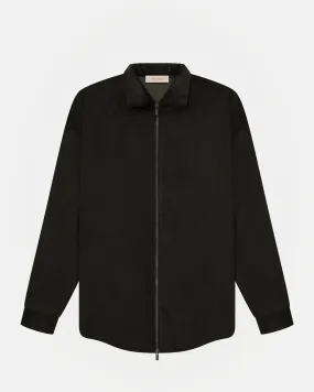 Corduroy Shirt Jacket in Off-Black