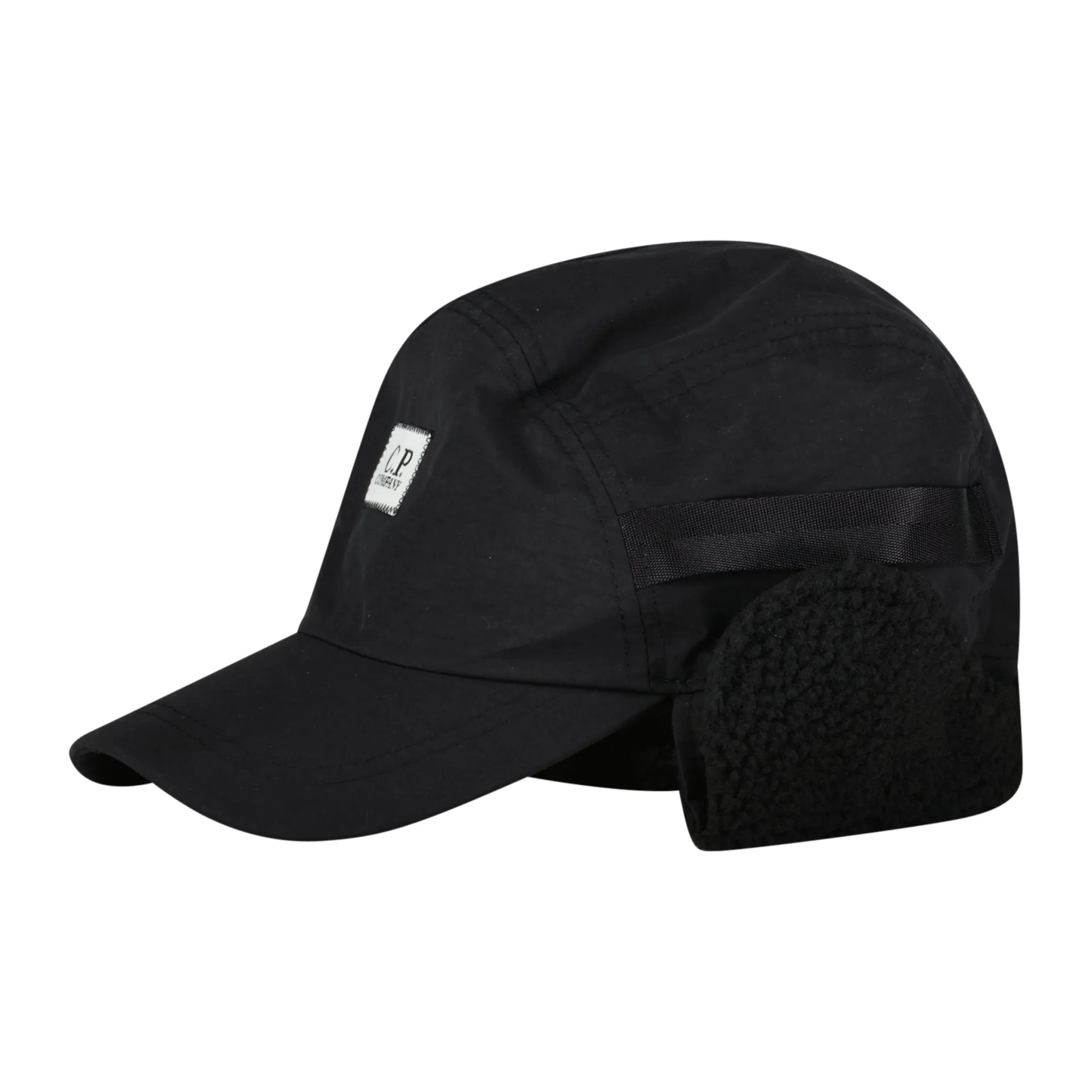 CP COMPANY Patch Logo Flatt Nylon Cap Black