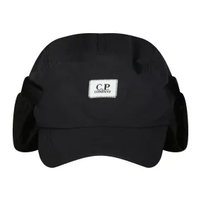 CP COMPANY Patch Logo Flatt Nylon Cap Black