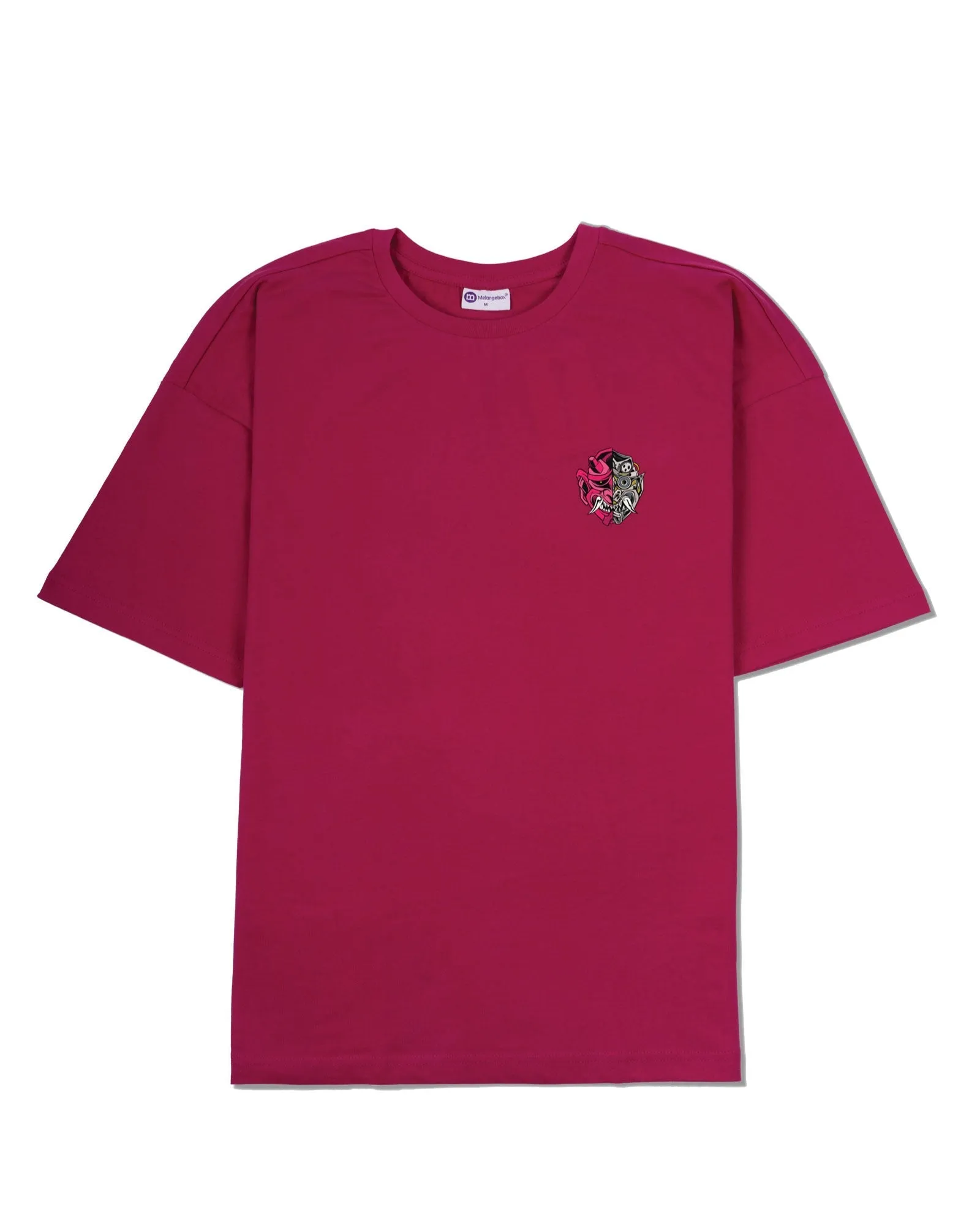 Cyber Monster Drop Shoulder Crew: Fuchsia