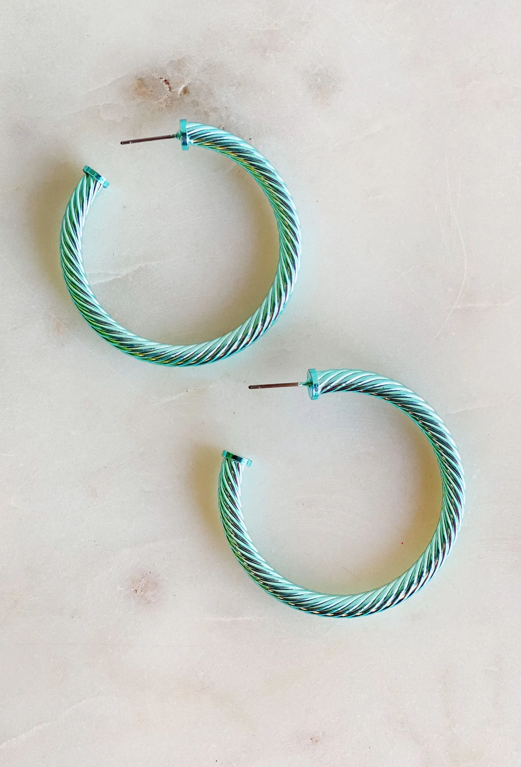 Delilah Hoop Earrings in Turquoise