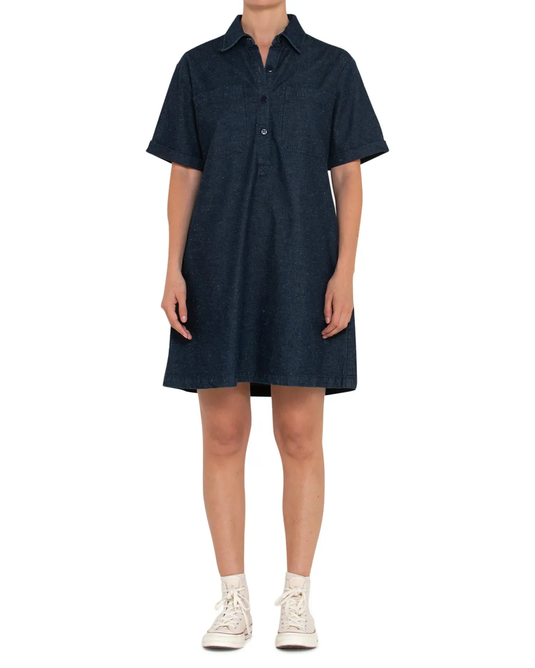 Denim Honour Shirt Dress - Dark Indigo