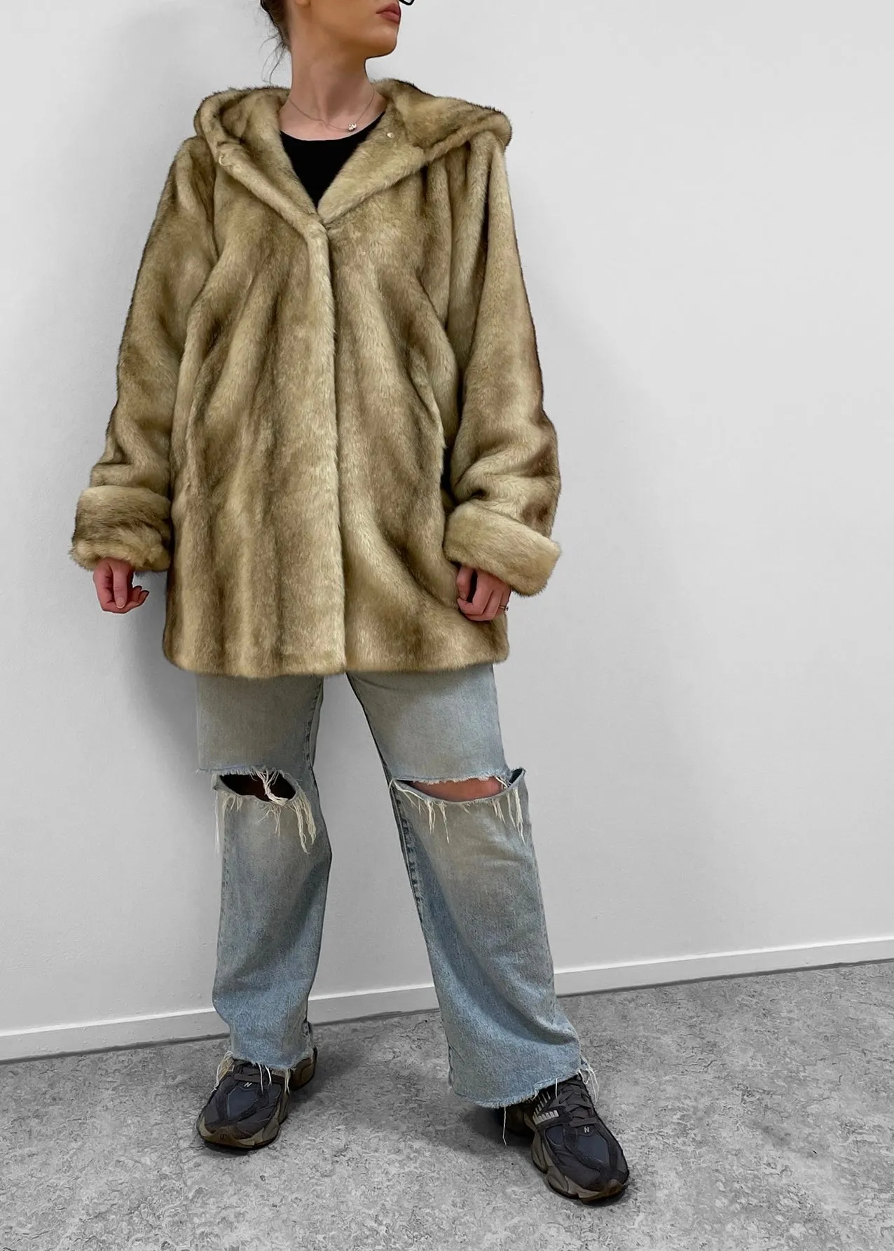 Dennis Basso Faux Fur Coat M