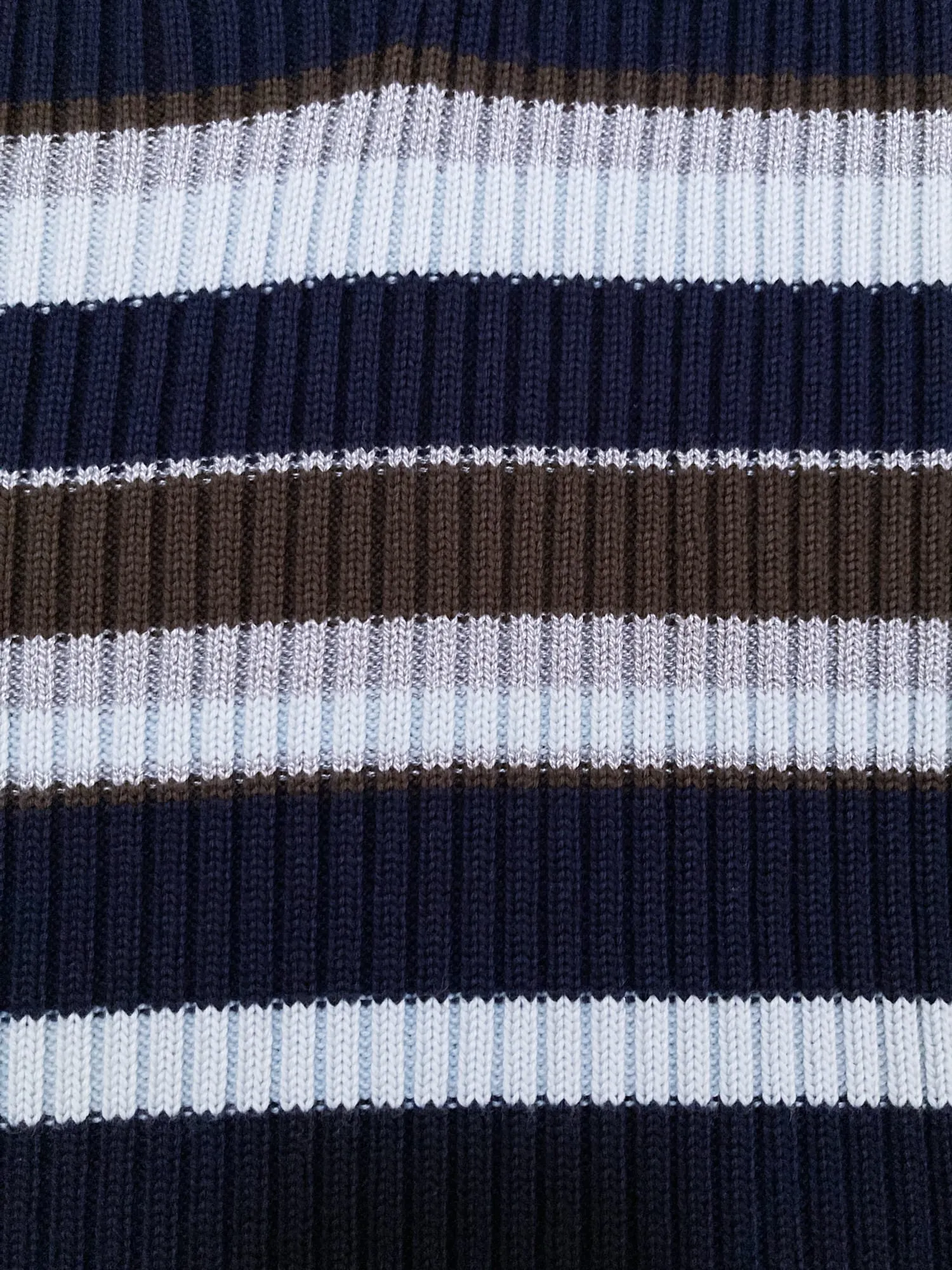 Dirk Bikkembergs navy wool rib knit striped v-neck jumper - M