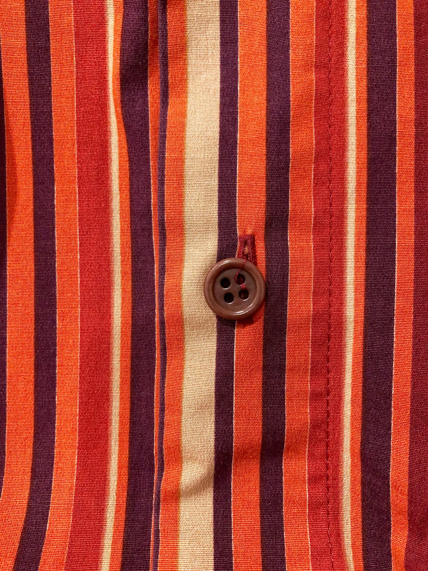 Dirk Bikkembergs red and orange cotton striped short sleeve shirt