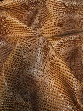 Gingerbread Florida Gator 3D Embossed Vinyl Fabric / Sold By The Yard