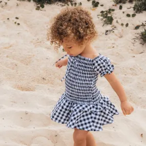 gingham dress in black